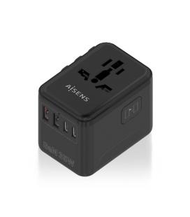 Cargador de pared universal gan aisens asps-2a3c09-bk/ toma de corriente universal/ 3xusb tipo-c/ 2xusb/ 35w