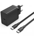 Cargador de pared vention fahbf-eu/ 1xusb tipo-c + 2x cable usb tipo-c/ 25w