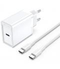 Cargador de pared vention fahwf-eu/ 1xusb tipo-c + 2x cable usb tipo-c/ 25w