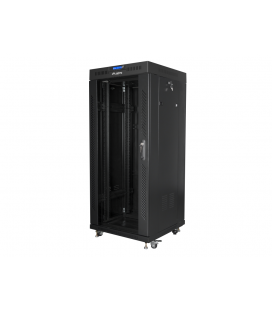 ARMARIO LANBERG 19" 27U 600X600 FLAT PACK NEGRO PUERTA CRISTAL CON LCD V2