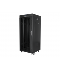 ARMARIO LANBERG 19" 27U 600X600 FLAT PACK NEGRO PUERTA CRISTAL CON LCD V2