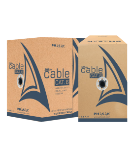 Bobina de cable de red exterior cca sólido en caja ftp cat. 6 100 metros