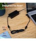 Cargador de portátil trust maxo para acer/ 90w/ automático/ 3 conectores/ voltaje 18-20v