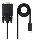 Cable conversor nanocable 10.15.5202/ usb tipo-c macho -vga macho/ 1.8m/ negro