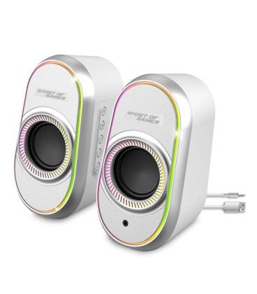 Spirit of gamer altavoz 2.0 fanatic 500 rgb white