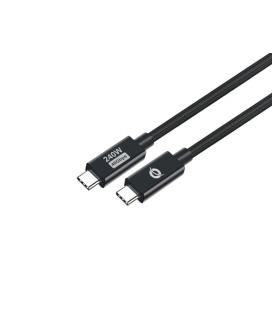 Cable usb - c conceptronic macho - macho 2m usb 4.0 gen 3 240w 48v 5a 40gbps e - mark