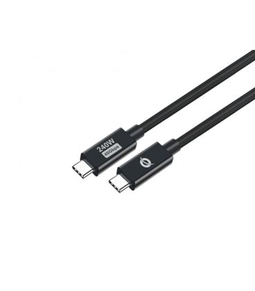 Cable usb - c conceptronic macho - macho 2m usb 4.0 gen 3 240w 48v 5a 40gbps e - mark
