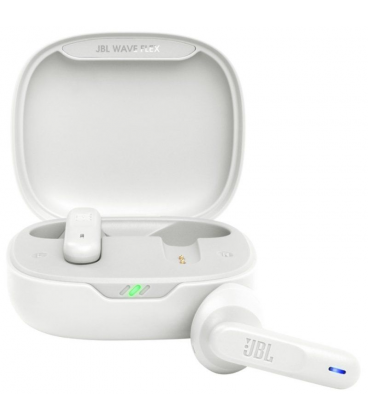 Auriculares bluetooth jbl wave flex con estuche de carga/ autonomía 8h/ blancos