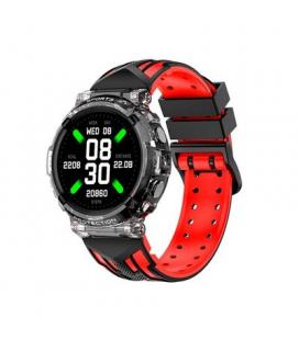 Cool Clever Reloj Smartwatch Silicona Negro/Rojo (Llamadas, Salud, Deporte)