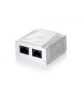 Roseta de superficie equip cat6 utp 2 puertos hembras rj45