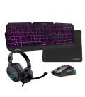 Kit teclado + raton + auriculares + alfombrilla gaming coolbox x - wing 2