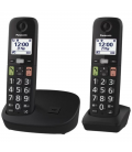 Teléfono inalámbrico panasonic kx-tgu112exb/ pack duo/ negro