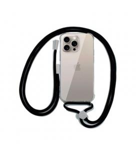 FUNDA COOL IPHONE 15 PRO MAX TRANSPARENTE NEGRO