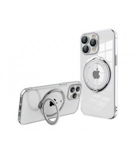 FUNDA COOL IPHONE 15 PRO MAGNETICA RING PLATA