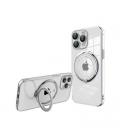 FUNDA COOL IPHONE 15 PRO MAGNETICA RING PLATA