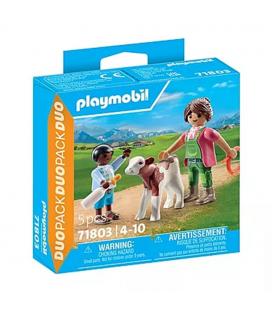 Playmobil - granjera con ternero
