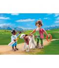 Playmobil - granjera con ternero