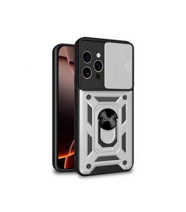 FUNDA COOL IPHONE 16 PRO MAX HARD RING PLATA