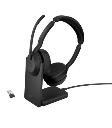 Auriculares jabra evolve2 55 ms stereo inalambrico negro