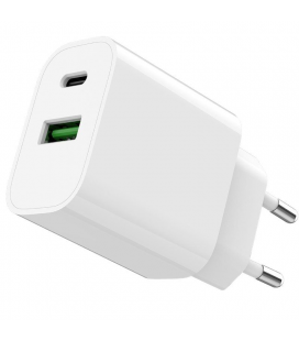Cargador de pared spc fast charger 4341b/ 1xusb tipo-c/ 1xusb/ 20w/ blanco