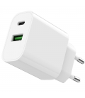 Cargador de pared spc fast charger 4341b/ 1xusb tipo-c/ 1xusb/ 20w/ blanco