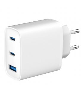 Cargador de pared spc ultra fast charger 4342b/ 2xusb tipo-c/ 1xusb/ 65w/ blanco