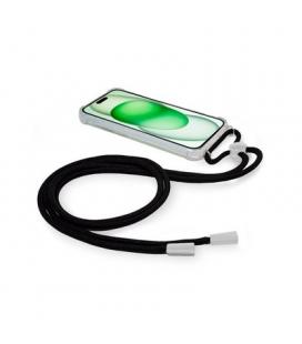 FUNDA COOL IPHONE 15 PLUS TRANSPARENTE NEGRO