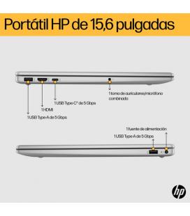Portátil hp 15 - fc0115ns 15.6 pulgadas ryzen 7 - 7730u - 16gb - ssd 512gb - freedos - plata natural