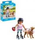 Playmobil patinadora con retriever