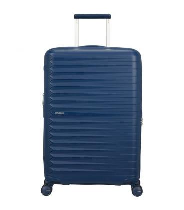Maleta mediana american tourister fastforward spinner expansible 68cm/ 68x46x30cm/ 4 ruedas/ azul marino