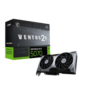 Tarjeta Gráfica MSI GeForce RTX 5070 VENTUS 2X OC 12GB GDDR7 Reflex 2 RTX AI DLSS4