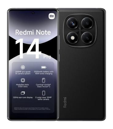 Smartphone xiaomi redmi note 14 pro 8gb/ 256gb/ 6.67'/ negro medianoche