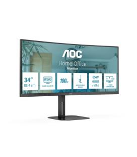 Monitor profesional ultraparonámico curvo aoc cu34v5c/bk 34'/ wqhd/ multimedia/ negro