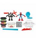 Juego hasbro play - doh spiderman launch and slice battle