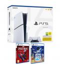 Consola ps5 sony playstation 5 slim 1tb chasis d + spiderman 2 + astro bot