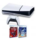 Consola ps5 sony playstation 5 slim 1tb chasis d + spiderman 2 + astro bot
