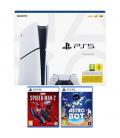 Consola ps5 sony playstation 5 slim 1tb chasis d + spiderman 2 + astro bot