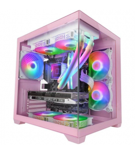Caja gaming minitorre mars gaming mc-view2/ rosa