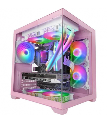 Caja gaming minitorre mars gaming mc-view2/ rosa