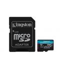 Tarjeta de memoria kingston canvas go! plus 256gb microsd xc con adaptador/ clase 10/ 200mbs