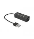 HUB 4 PUERTOS 2.0 MEDIARANGE MRCS502 BLACK
