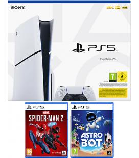 Consola ps5 sony playstation 5 slim 1tb chasis d + spiderman 2 + astro bot
