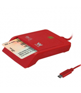 Lector de dni y tarjetas woxter pe26-199/ rojo/ usb 2.0