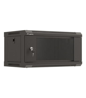 ARMARIO LANBERG MURAL RACK 19" 4U 540X350 FLAT PACK NEGRO PUERTA CRISTAL