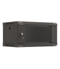 ARMARIO LANBERG MURAL RACK 19" 4U 540X350 FLAT PACK NEGRO PUERTA CRISTAL