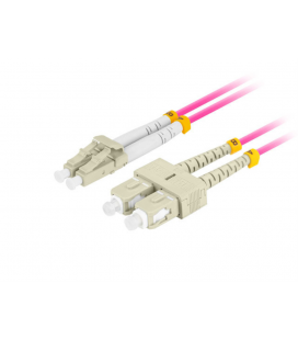 CABLE DE FIBRA OPTICA LANBERG 1M MULTI LC/UPC-SC/UPC DUPLEX LSZH OM4 50/125 3.0