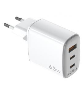 Celly UPTC1USB2USBC65 cargador de dispositivo móvil Smartphone, Tableta, Teléfono Blanco USB Interior