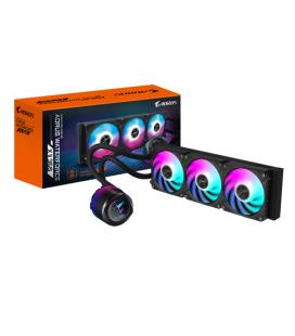 GIGABYTE AORUS WATERFORCE X II 360 Refrigerador de CPU líquido AIO - 3x ventiladores ARGB de 120 mm, pantalla LCD a todo color, 