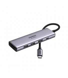 HUB UGREEN 6EN1 USB-C A HDMI+2XUSB-A+SD/TF+PD