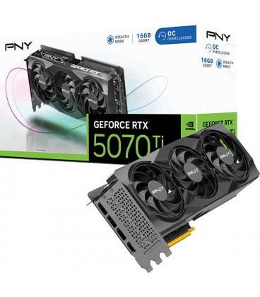 Tarjeta Gráfica PNY GeForce RTX 5070 Ti OC Triple Fan Plus 16GB GDDR7 Reflex 2 RTX AI DLSS4